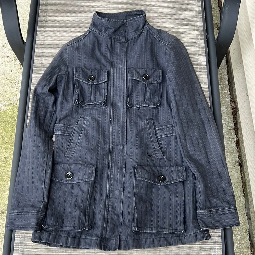 🎯RARE Stussy Military Style Jacket Gray Size Small - Picture 3 of 14